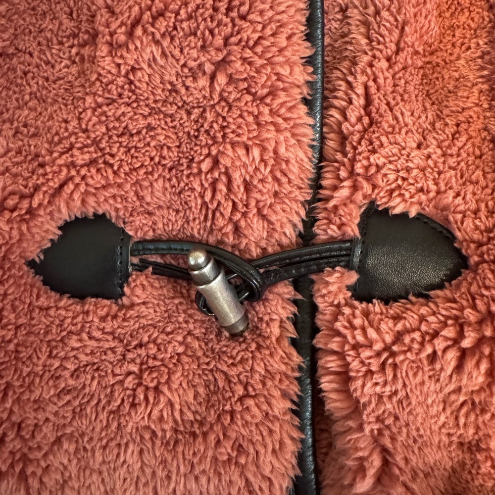 Free People Junie Oversized Faux Teddy Jacket Dusty Rose Pink SOLD OUT size XL - Picture 8 of 13